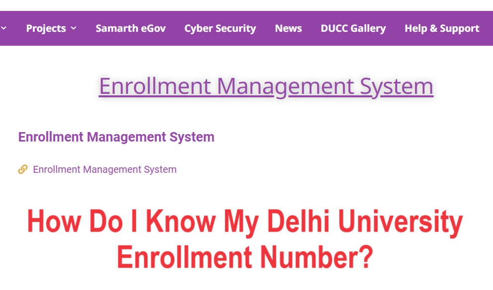 How Do I Know My Delhi University Enrollment Number?